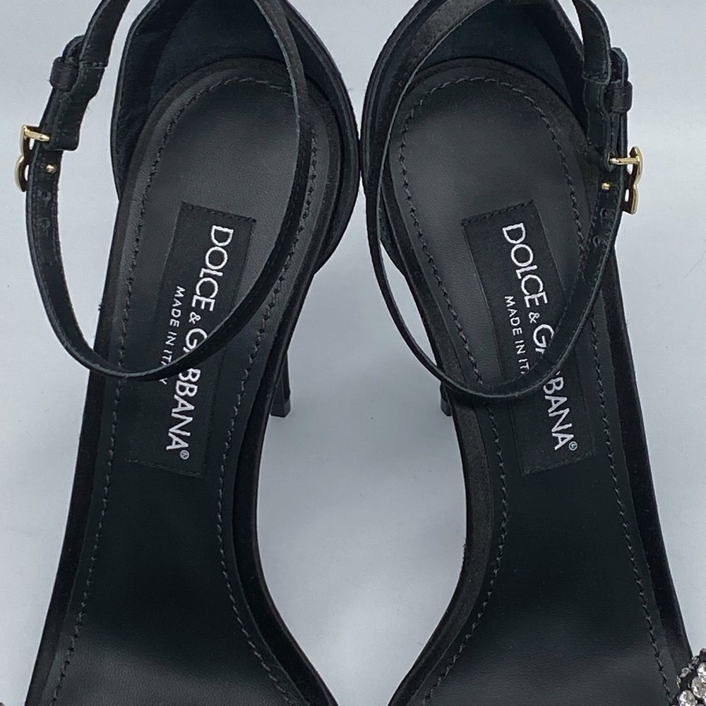 Dolce&Gabbana 100MM Crystal-Embellished Bow Sandals size 39 - Picture 13 of 16